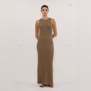 DISSH Brown Ribbed Maxi Dress